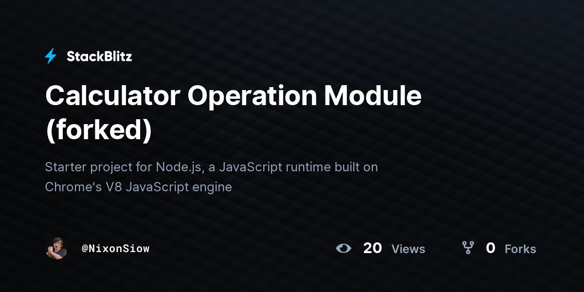 Calculator Operation Module (forked) - StackBlitz