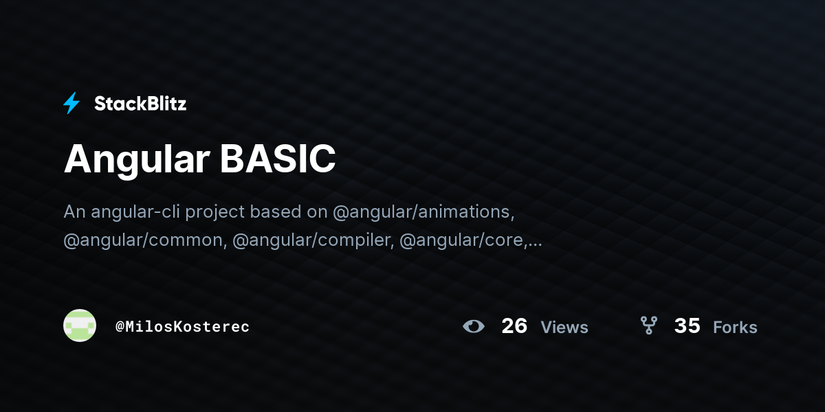 Angular BASIC - StackBlitz