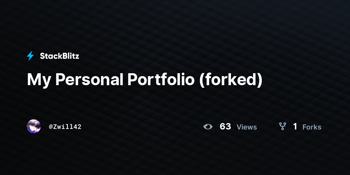 My Personal Portfolio (forked) - StackBlitz