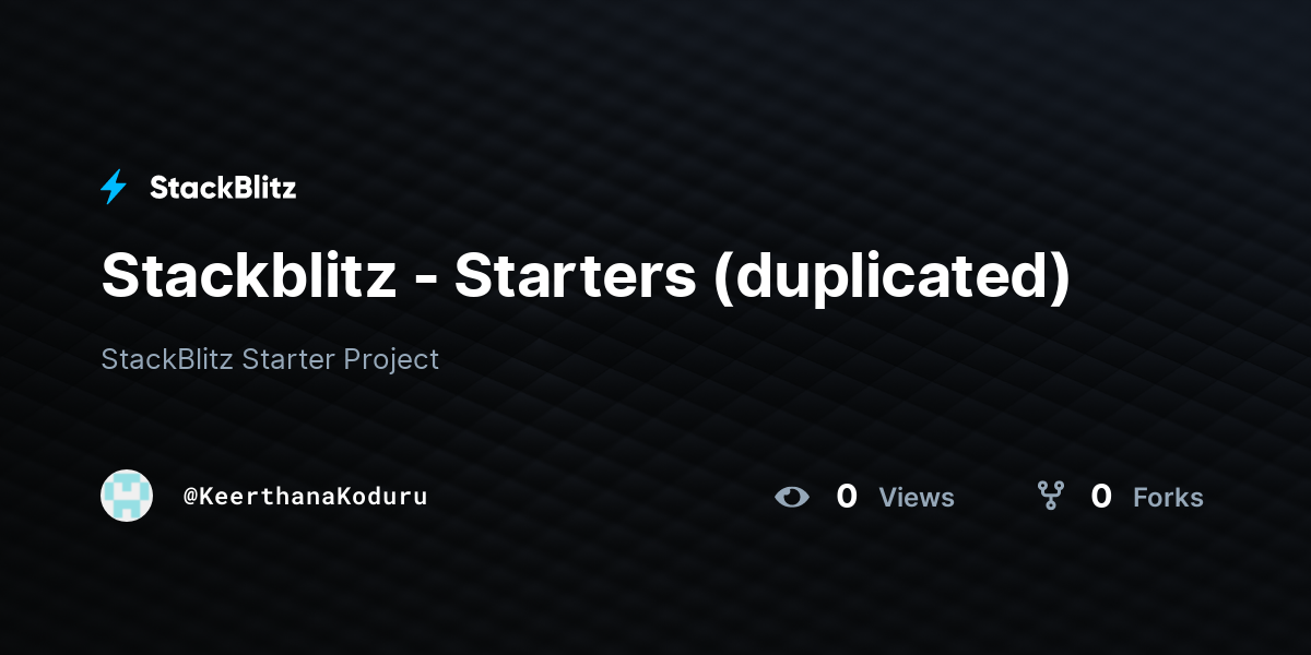 Stackblitz - Starters (duplicated) - StackBlitz