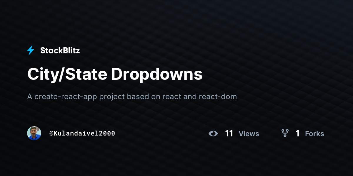 City/State Dropdowns - StackBlitz