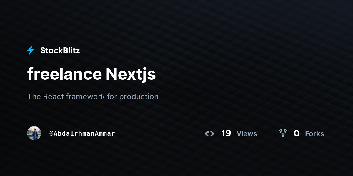 freelance Nextjs - StackBlitz