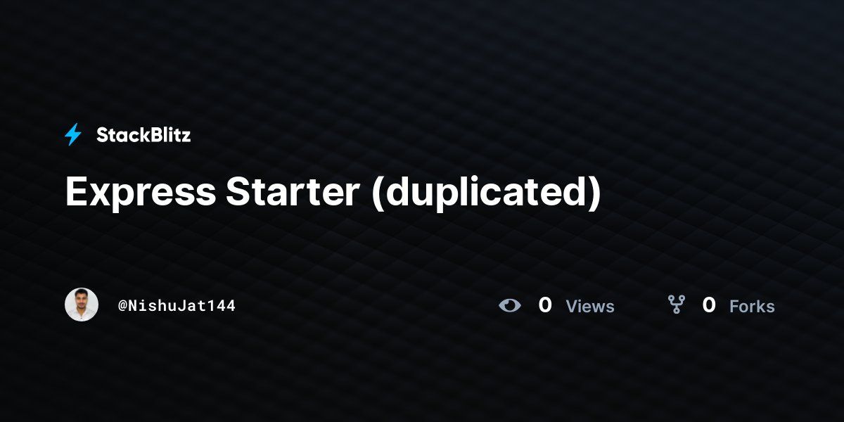 Express Starter (duplicated) - StackBlitz