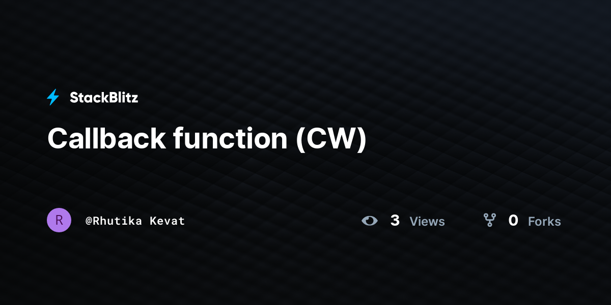 Callback function (CW) - StackBlitz