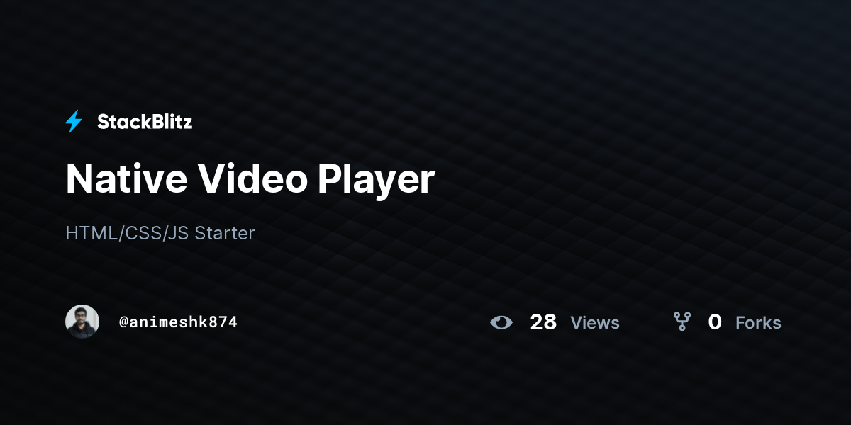 Native Video Player - StackBlitz