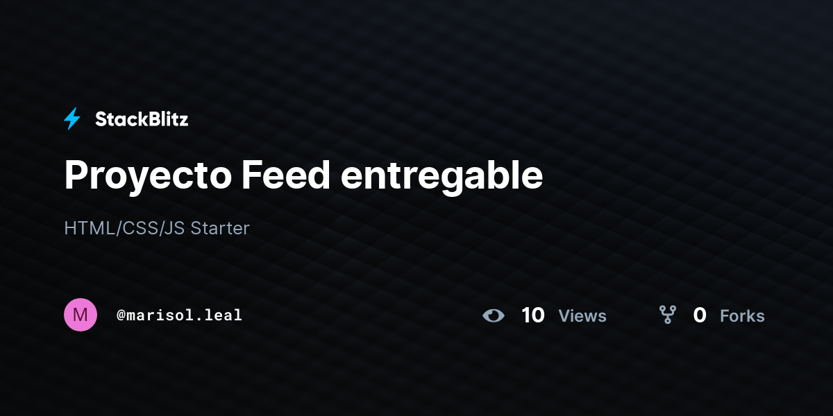 Proyecto Feed entregable - StackBlitz