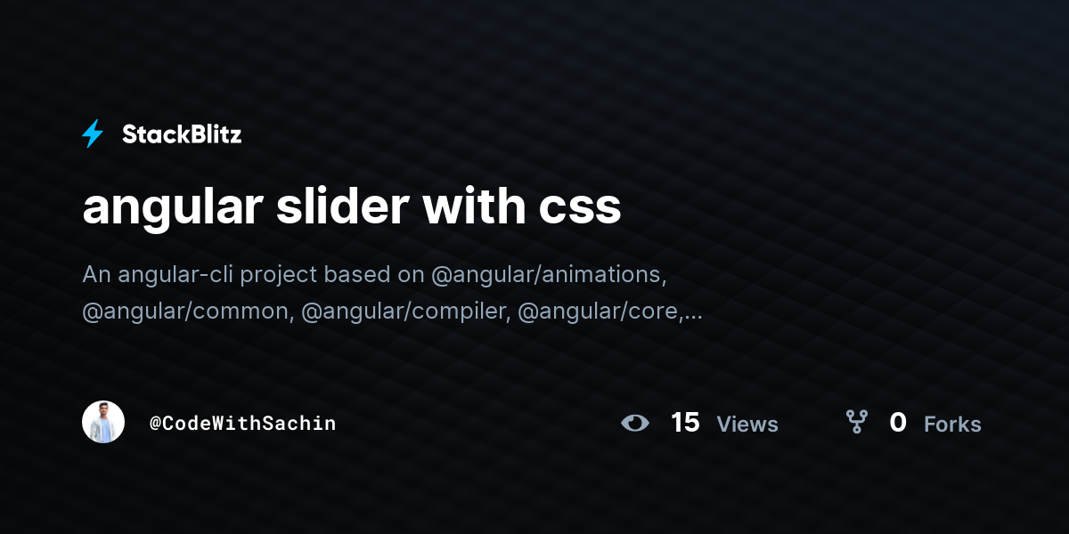 Angular slider with css stackblitz