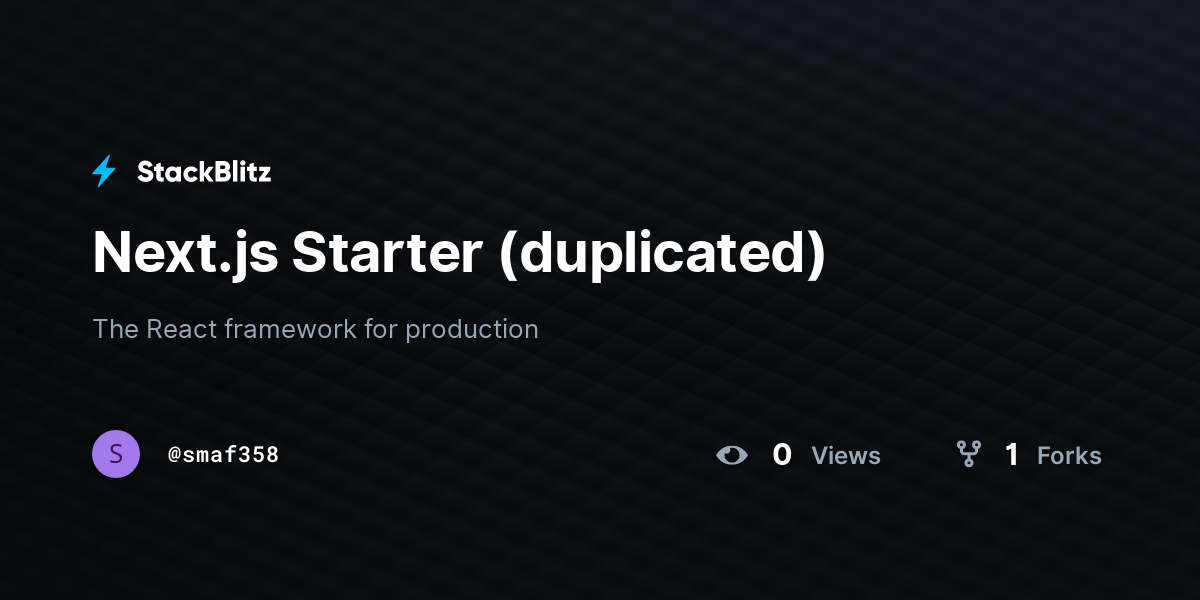 Next.js Starter (duplicated) - StackBlitz