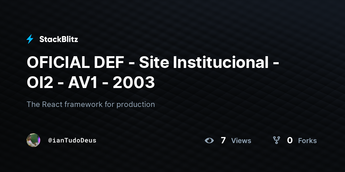OFICIAL DEF - Site Institucional - OI2 - AV1 - 2003 - StackBlitz