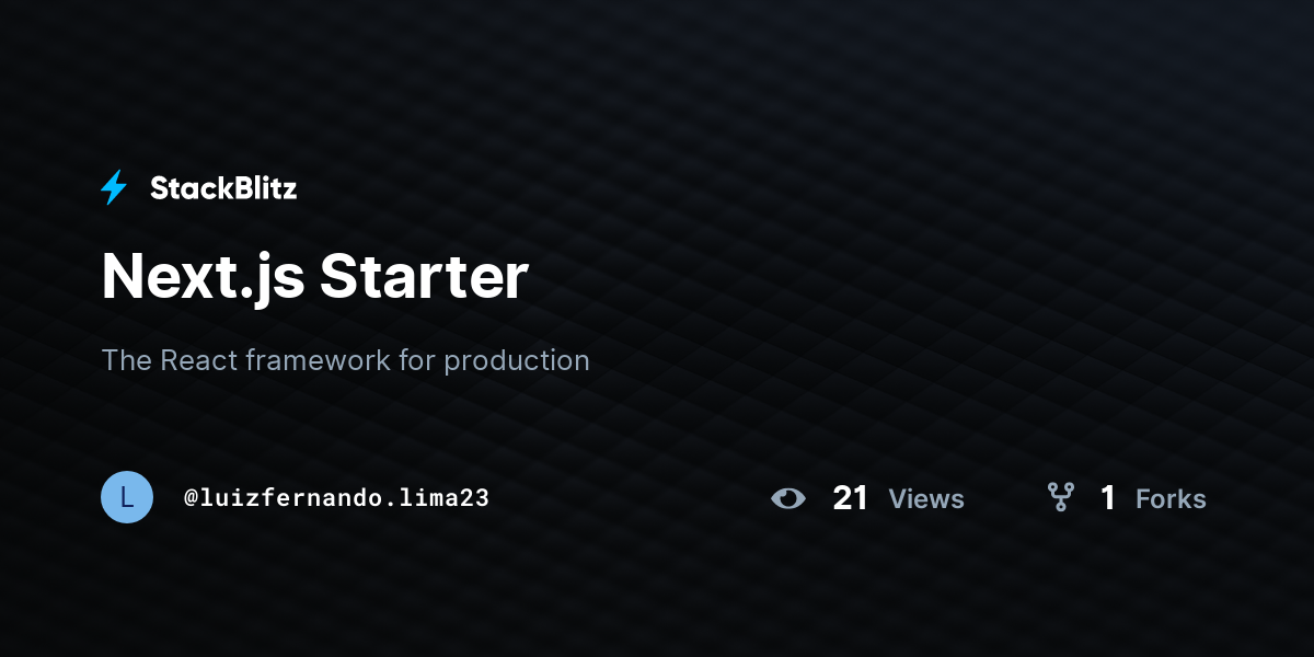 Next.js Starter - StackBlitz