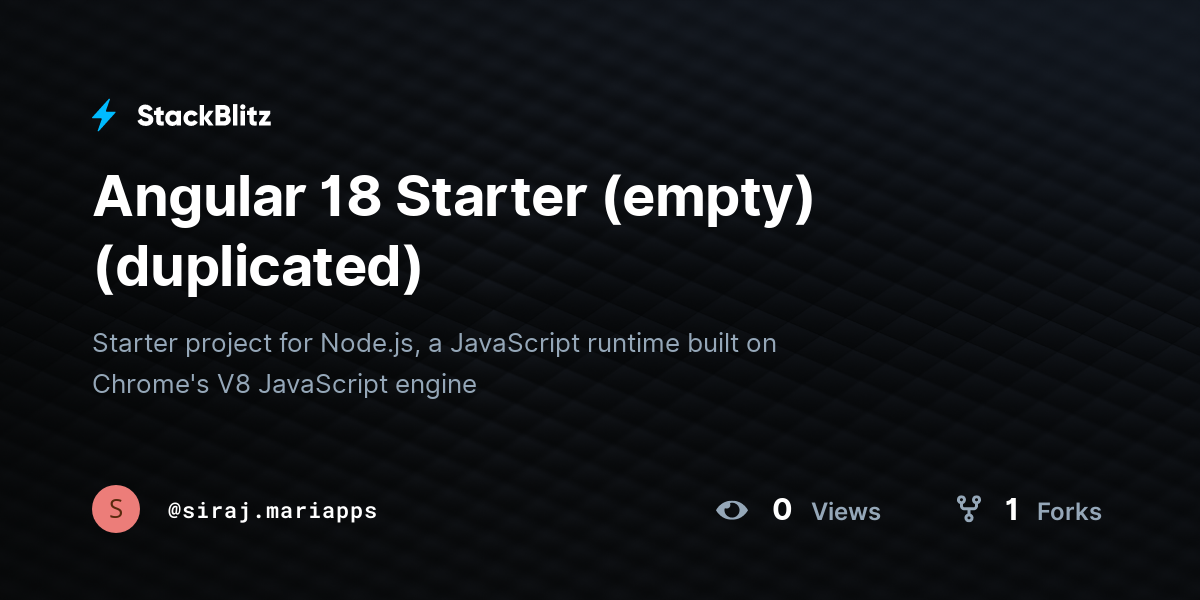 Angular 18 Starter (empty) (duplicated) - StackBlitz