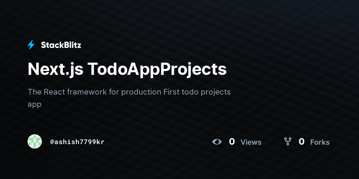 Next.js TodoAppProjects - StackBlitz