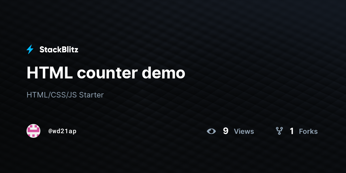 HTML counter demo - StackBlitz