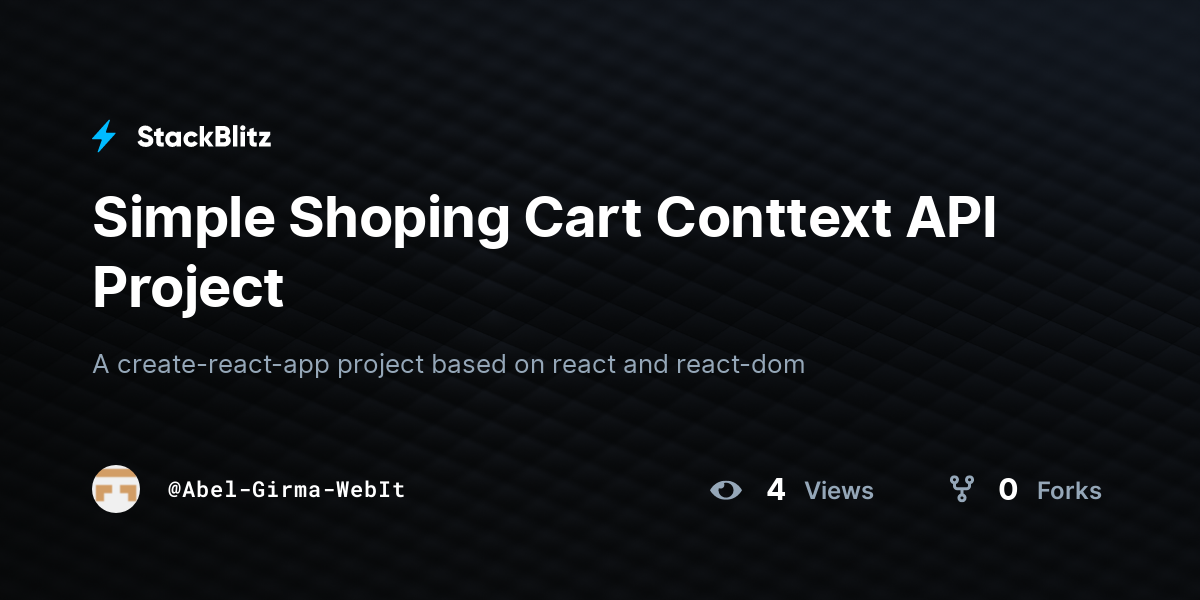 Simple Shoping Cart Conttext API Project - StackBlitz