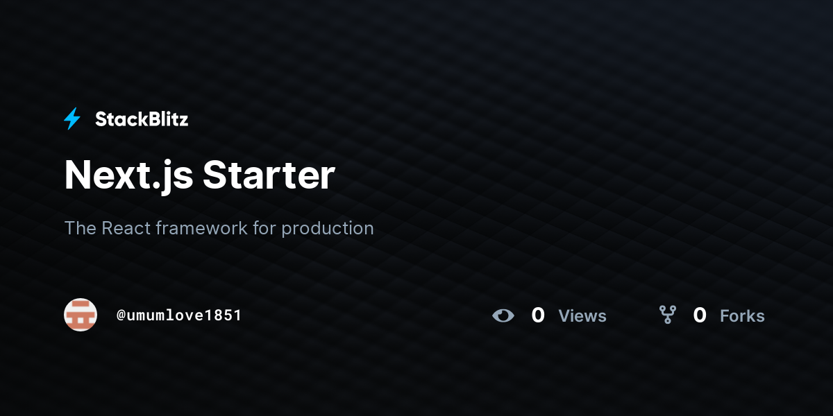 Next.js Starter - StackBlitz