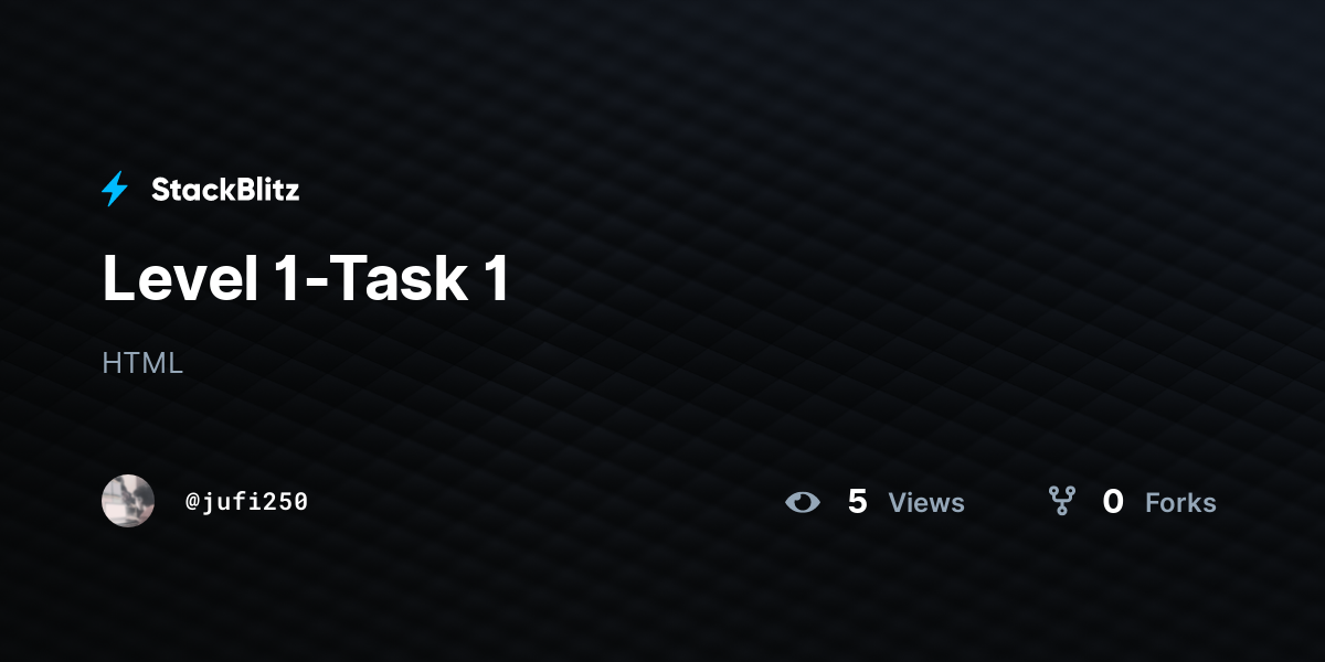Level 1-Task 1 - StackBlitz
