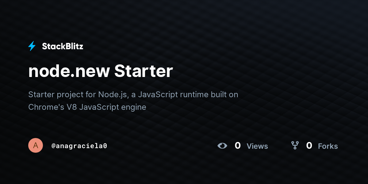 node.new Starter - StackBlitz