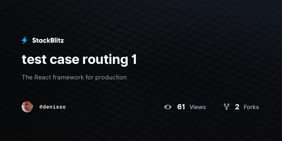 test case routing 1 - StackBlitz