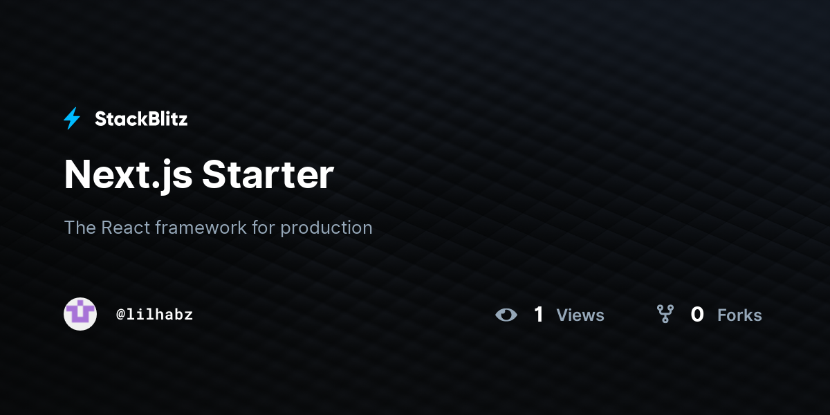 Next.js Starter - StackBlitz