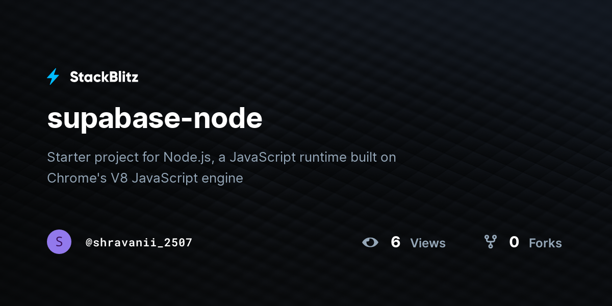 supabase-node - StackBlitz