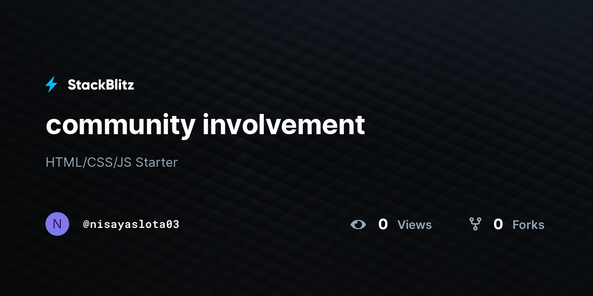 community involvement - StackBlitz