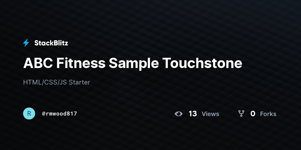 ABC Fitness Sample Touchstone - StackBlitz