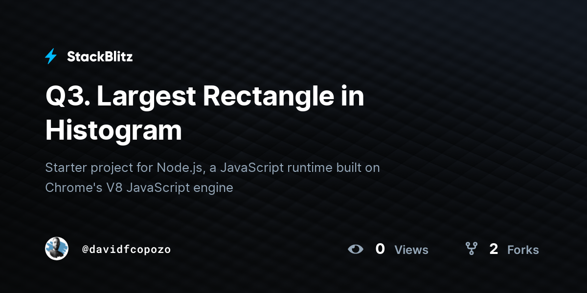 Q3. Largest Rectangle in Histogram - StackBlitz
