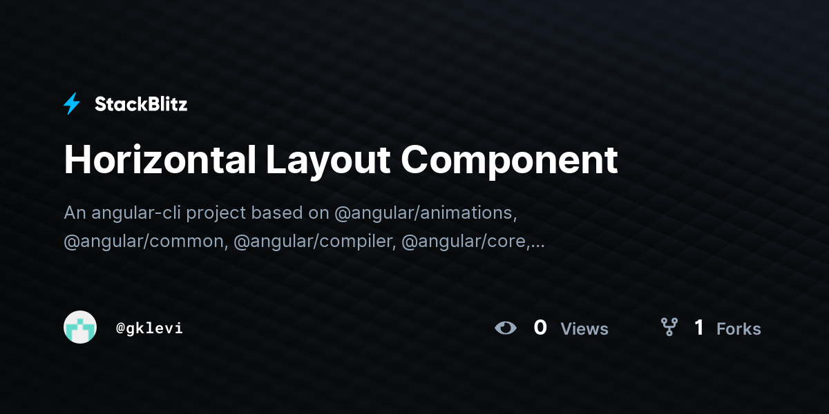 Horizontal Layout Component - StackBlitz