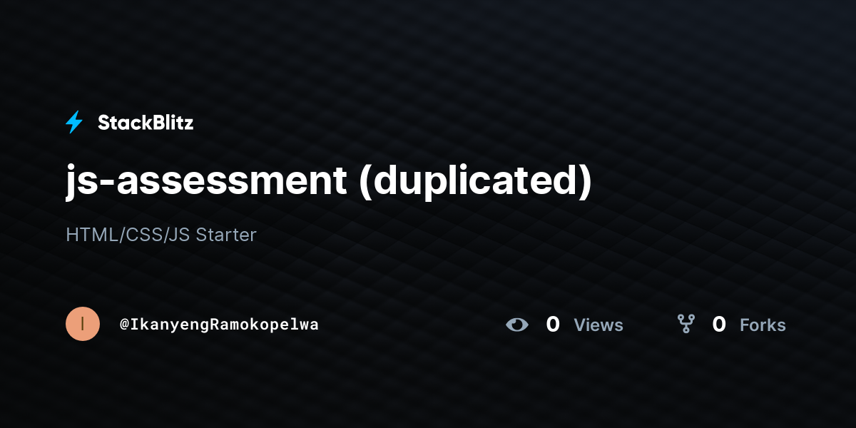 js-assessment (duplicated) - StackBlitz