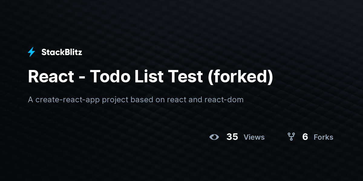 React - Todo List Test (forked) - StackBlitz