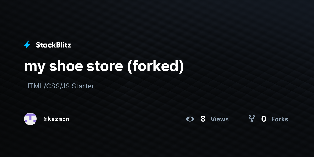 my shoe store (forked) - StackBlitz