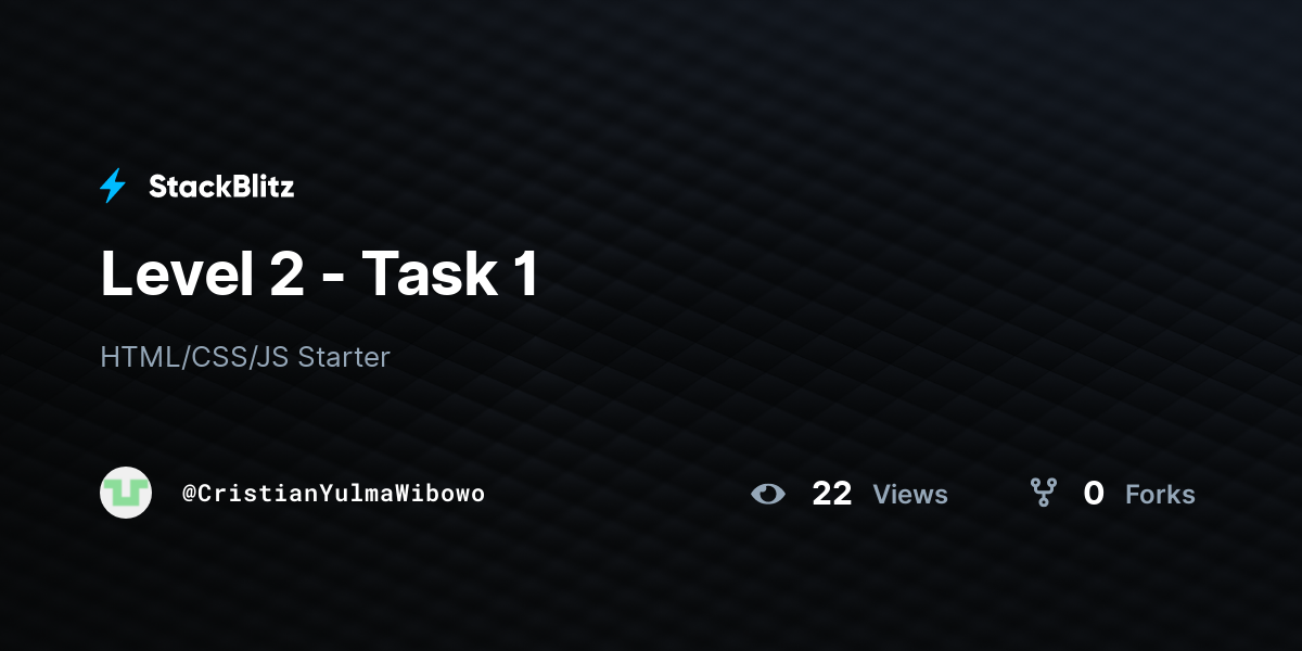 Level 2 - Task 1 - StackBlitz