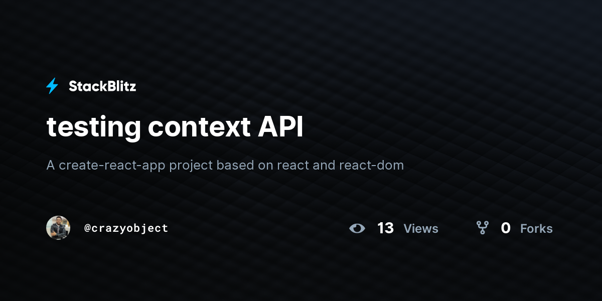 testing context API - StackBlitz
