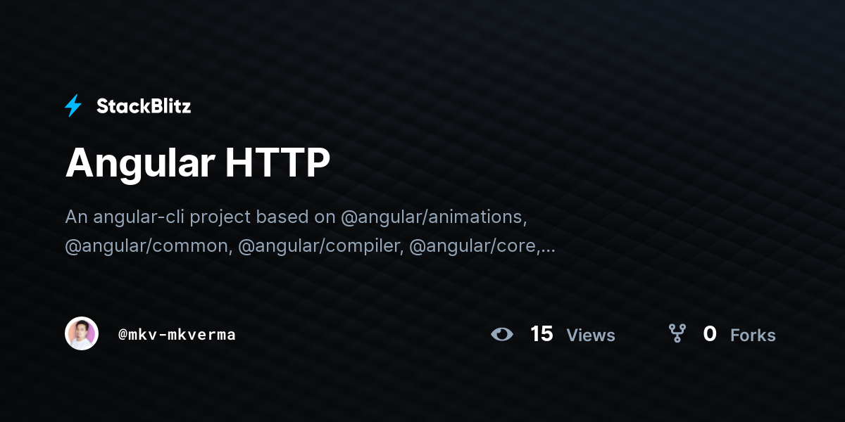 Angular HTTP - StackBlitz