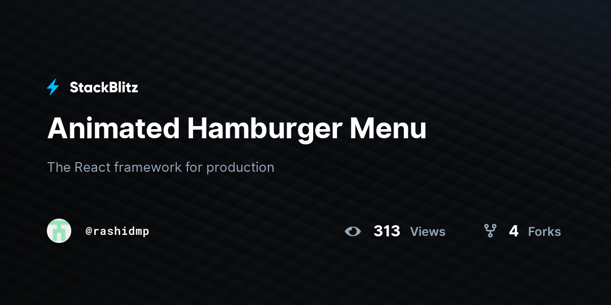 Animated Hamburger Menu - StackBlitz