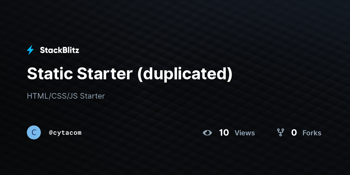Static Starter (duplicated) - StackBlitz