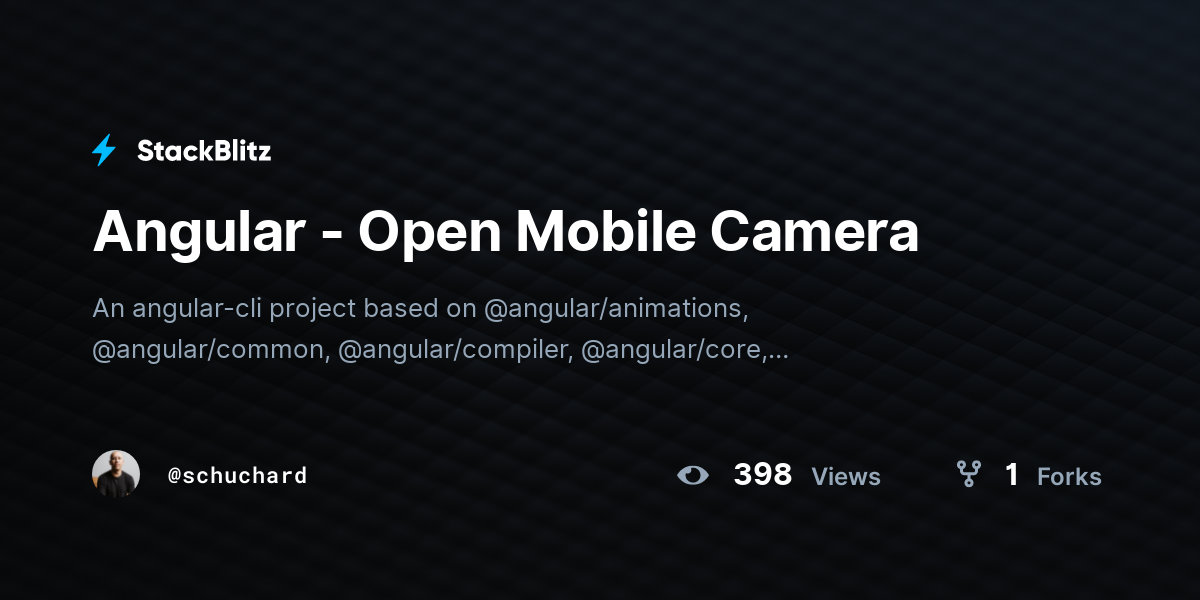 Angular - Open Mobile Camera - StackBlitz