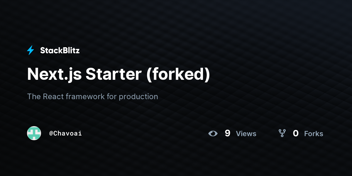Next.js Starter (forked) - StackBlitz