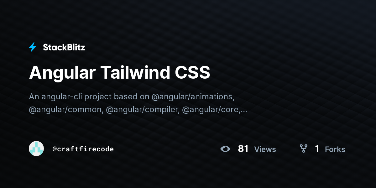 Angular Tailwind CSS - StackBlitz