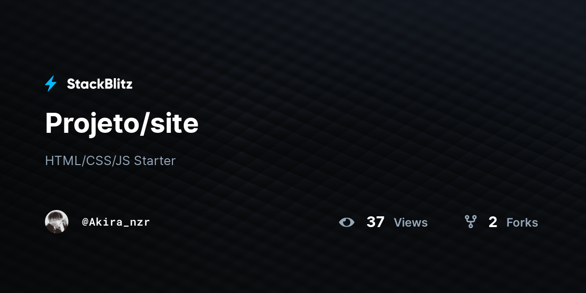Projeto/site - StackBlitz