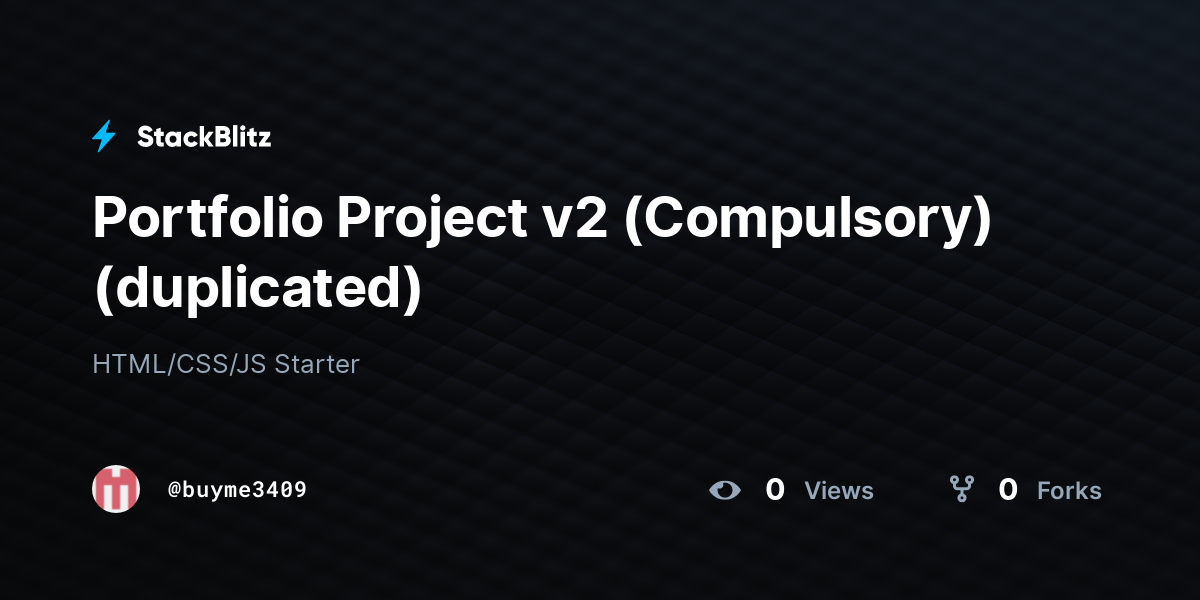 Portfolio Project v2 (Compulsory) (duplicated) - StackBlitz