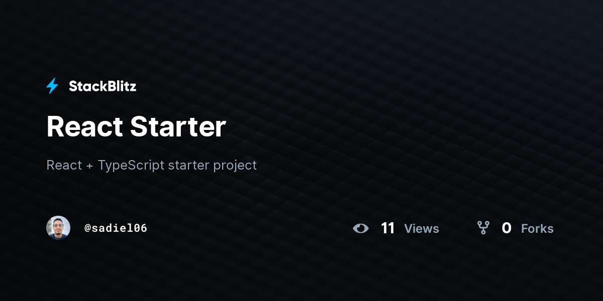 React Starter - StackBlitz