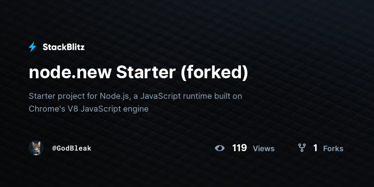 node.new Starter (forked) - StackBlitz