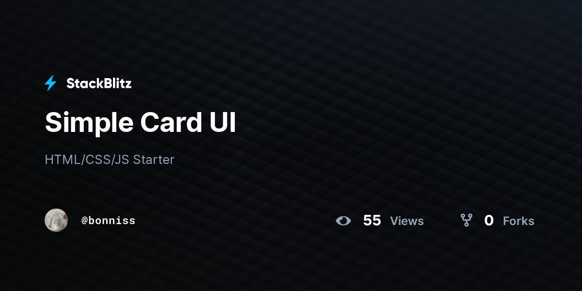Simple Card UI - StackBlitz