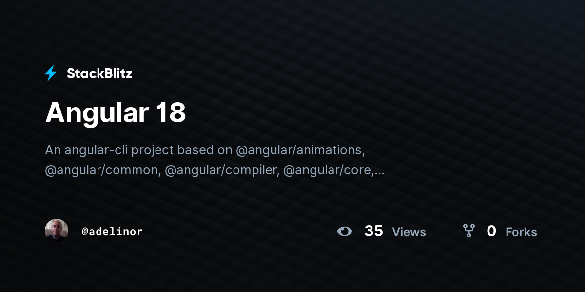 Angular 18 - StackBlitz