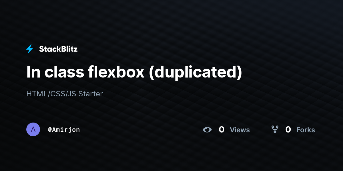 In class flexbox (duplicated) - StackBlitz