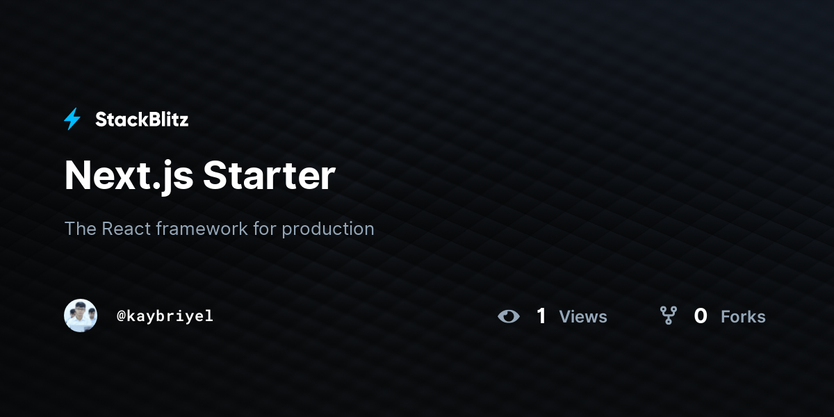 Next.js Starter - StackBlitz