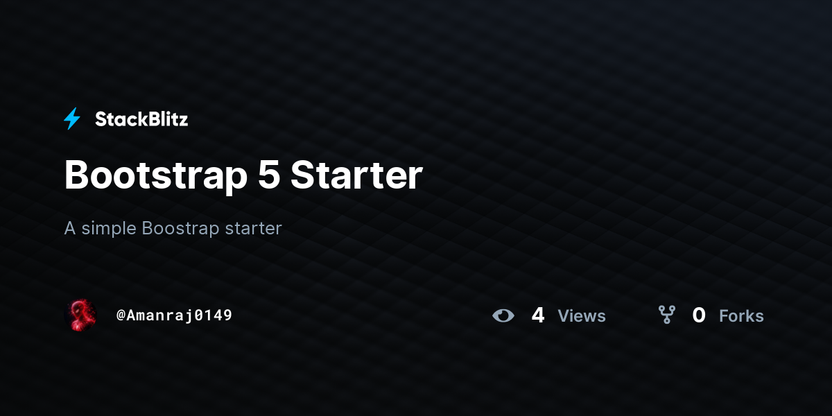 Bootstrap 5 Starter - StackBlitz