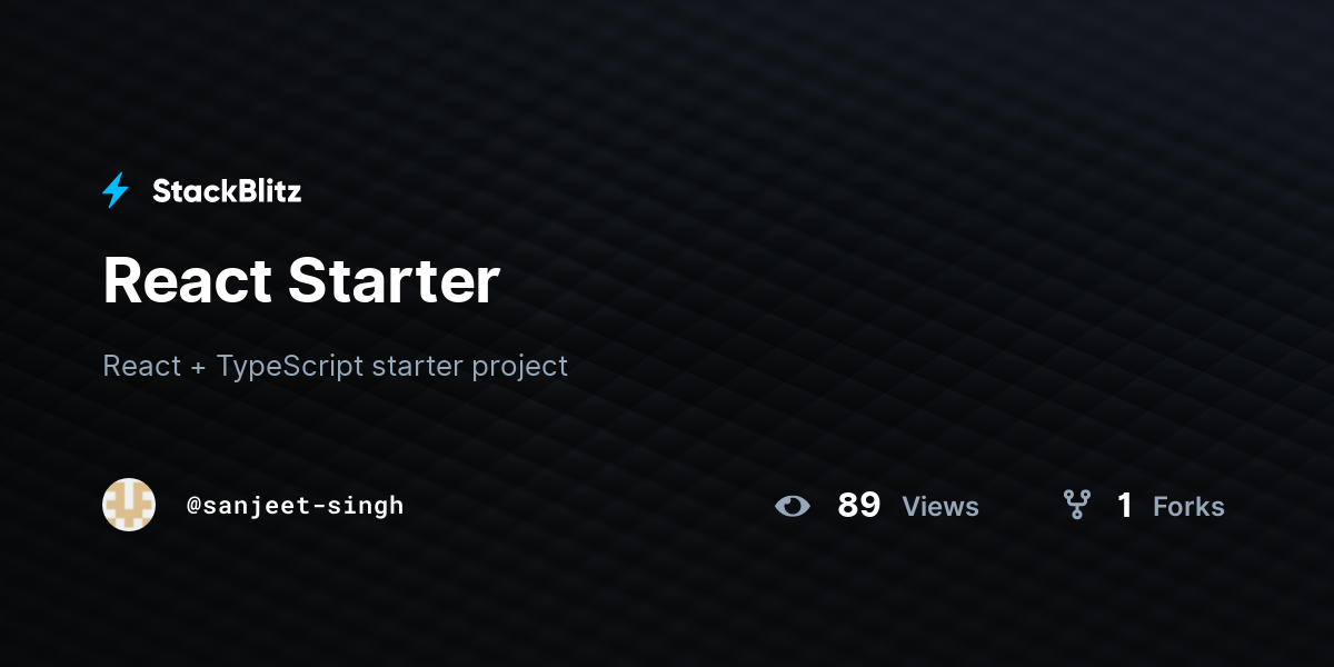 React Starter - StackBlitz