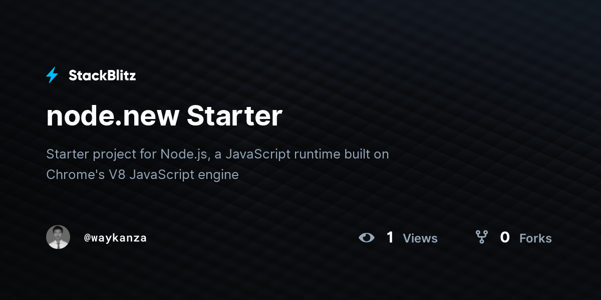 node.new Starter - StackBlitz